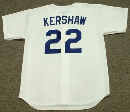 CLAYTON KERSHAW Los Angeles Dodgers 2014 Home Majestic Baseball Throwback Jersey - BACK