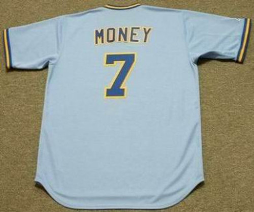 Don Money 1975 Milwaukee Brewers Cooperstown Away MLB Throwback Baseball Jerseys - BACK