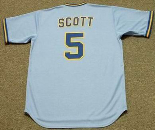 GEORGE SCOTT Milwaukee Brewers 1975 Majestic Cooperstown Throwback Away Jersey