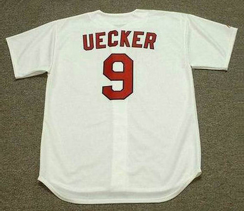 BOB UECKER St. Louis Cardinals 1964 Home Majestic Baseball Throwback Jersey - Back