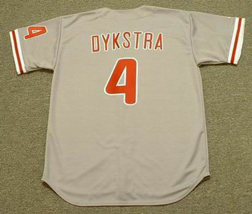 LENNY DYKSTRA New York Mets 1987 Majestic Cooperstown Away Baseball Jersey  - Custom Throwback Jerseys