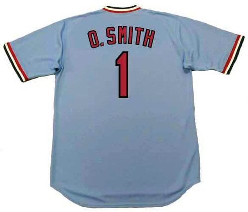 OZZIE SMITH St. Louis Cardinals 1982 Away Majestic Throwback Baseball Jersey - BACK