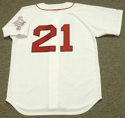 ROGER CLEMENS Boston Red Sox 1987 Majestic Throwback Home Baseball Jersey