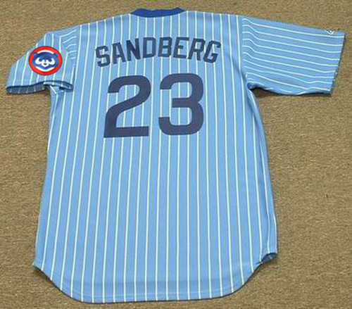 Ryne Sandberg Chicago Cubs Men's 1970's Wrigley 100th Blue Cooperstown  Jersey