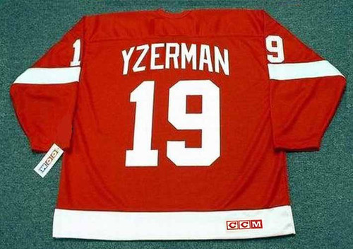 STEVE YZERMAN Detroit Red Wings 2002 Away CCM Throwback Hockey Jersey - BACK