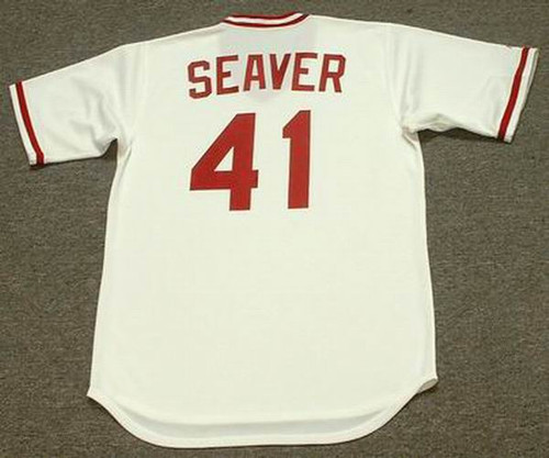 TOM SEAVER Cincinnati Reds 1979 Majestic Cooperstown Home Baseball Jersey