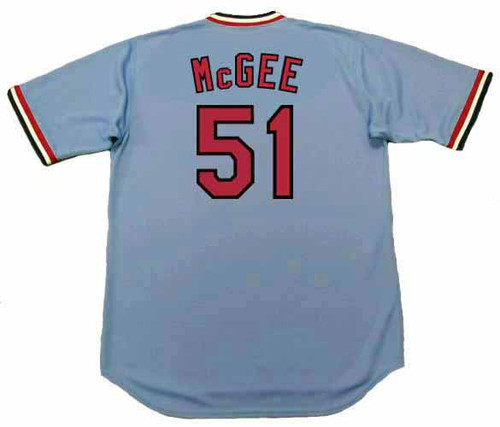 WILLIE McGEE St. Louis Cardinals 1982 Away Majestic Throwback Baseball Jersey - BACK
