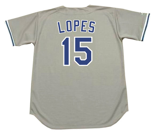 DAVEY LOPES Los Angeles Dodgers 1981 Away Majestic Baseball Throwback Jersey - BACK