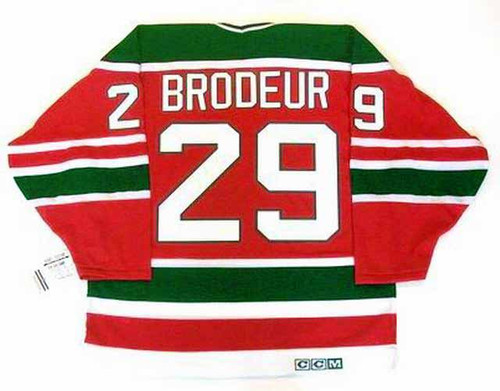 MARTIN BRODEUR New Jersey Devils 1992 "Rookie" Away  CCM NHL Vintage Throwback Jersey - BACK