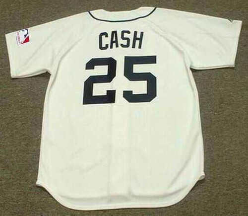 NORM CASH Detroit Tigers 1969 Home Majestic Throwback Baseball Jersey - BACK