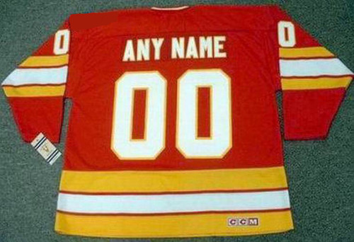CALGARY FLAMES 1980's CCM Vintage Throwback NHL Hockey Jersey Customized "Any Name & Number(s)"