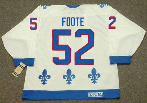 1992 Quebec Nordiques Home CCM Throwback ADAM FOOTE NHL hockey jersey - BACK