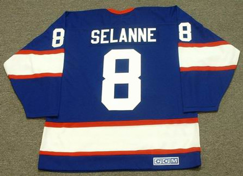 TEEMU SELANNE Winnipeg Jets 1994 Away CCM Vintage Throwback NHL Hockey Jersey - BACK