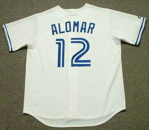ROBERTO ALOMAR Toronto Blue Jays 1992 Majestic Throwback Home Baseball Jersey - BACK
