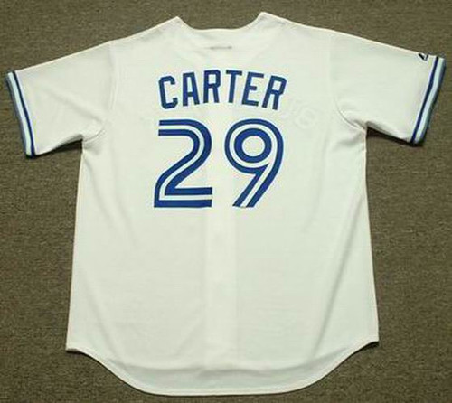 JOE CARTER Toronto Blue Jays 1993 Majestic Throwback Home Baseball Jersey - BACK