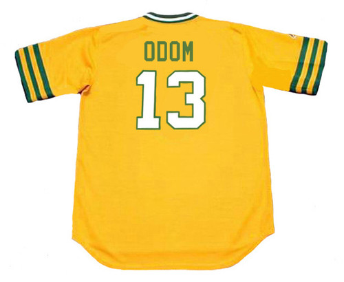 JOHN "BLUE MOON" ODOM Oakland Athletics 1972 Majestic Cooperstown Baseball Jersey