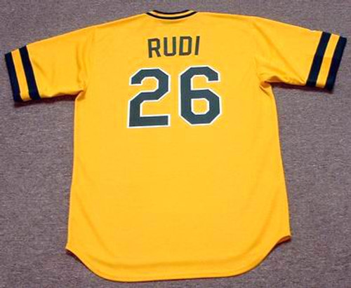 MAJESTIC  JOE RUDI Oakland Athletics 1974 Throwback Baseball Jersey