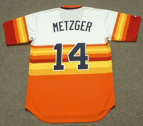 ROGER METZGER Houston Astros 1970's Majestic Throwback Baseball Jersey - BACK