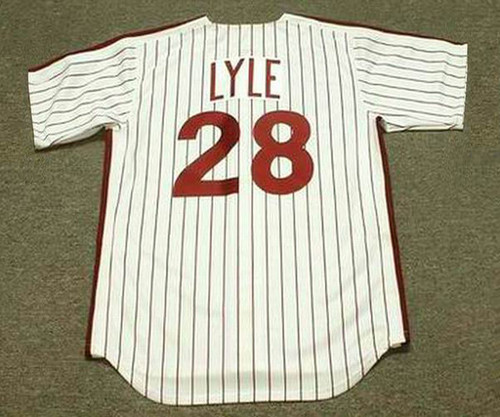 SPARKY LYLE Philadelphia Phillies 1981 Majestic Cooperstown Throwback Home Baseball Jersey - Back