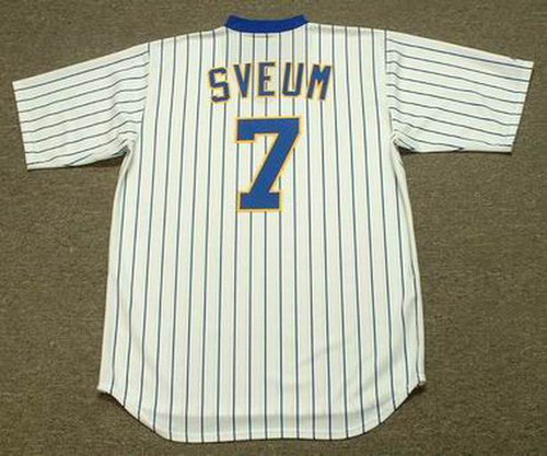 Dale Sveum 1987 Milwaukee Brewers Cooperstown Home MLB Throwback Baseball Jerseys - BACK