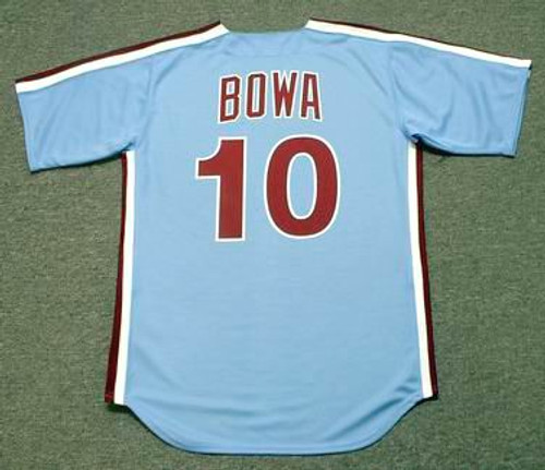 LARRY BOWA Philadelphia Phillies 1980 Majestic Cooperstown Throwback Away Baseball Jersey