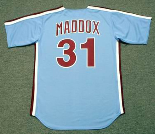 GARRY MADDOX Philadelphia Phillies 1980 Majestic Cooperstown Throwback Away Baseball Jersey