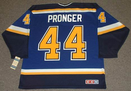 CHRIS PRONGER St. Louis Blues 2001 CCM Throwback Away NHL Hockey Jersey - Back