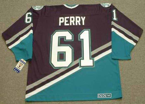 COREY PERRY 2005 CCM Vintage Home Anaheim Mighty Ducks Jersey - BACK