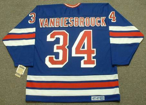 JOHN VANBIESBROUCK New York Rangers 1985 CCM Vintage Throwback NHL Hockey Jersey