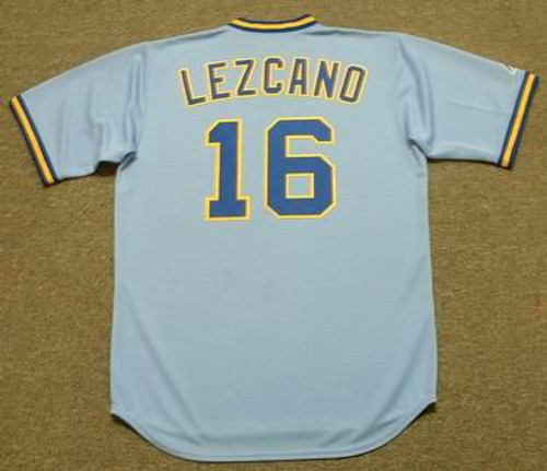 SIXTO LEZCANO Milwaukee Brewers 1979 Majestic Cooperstown Throwback Away Jersey