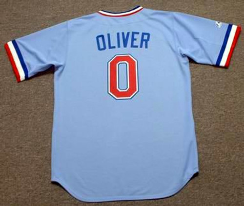 AL OLIVER Texas Rangers 1981 Majestic Cooperstown Throwback Baseball Jersey