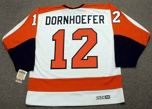 GARY DORNHOEFER Philadelphia Flyers 1974 CCM Vintage Throwback Home NHL Jersey - Back