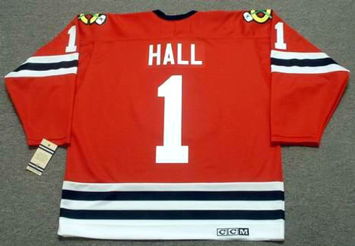 GLENN HALL Chicago Blackhawks 1963 CCM Vintage Throwback NHL Jersey - BACK