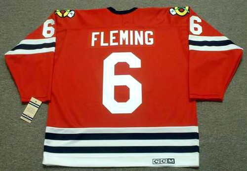 REGGIE FLEMING Chicago Blackhawks 1963 CCM Vintage Throwback NHL Jersey