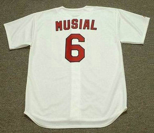 STAN MUSIAL St. Louis Cardinals 1962 Majestic Cooperstown Throwback Home Baseball Jersey - Back