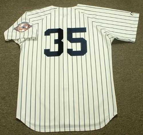 MIKE MUSSINA New York Yankees 2003 Home Majestic Throwback Baseball Jersey - BACK