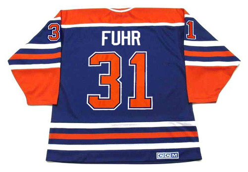 GRANT FUHR Edmonton Oilers 1987 CCM Vintage Throwback Away NHL Hockey Jersey