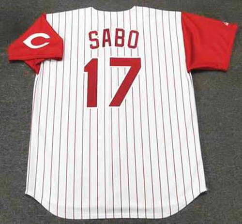 CHRIS SABO Cincinnati Reds 1993 Majestic Throwback Home Baseball Jersey