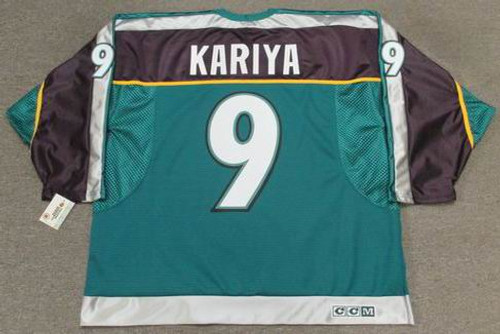 Adidas Anaheim Ducks No9 Paul Kariya Black/Teal Alternate Authentic Stitched NHL Jersey