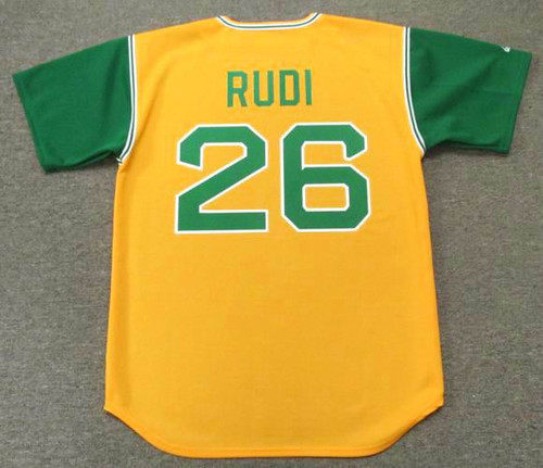 JOE RUDI Oakland Athletics 1969 Majestic Cooperstown Throwback Jersey