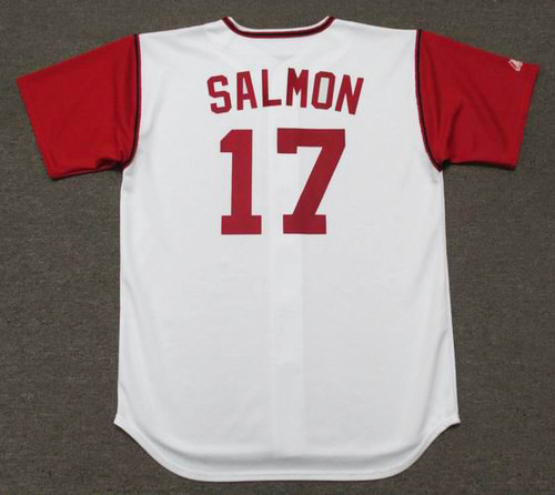 CHICO SALMON Cleveland Indians 1967 Majestic Cooperstown Home Baseball Jersey