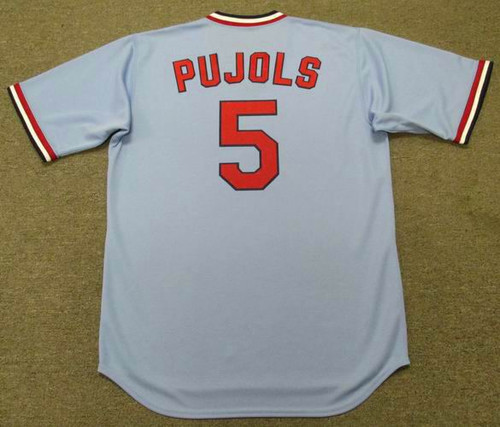 Albert Pujols 1980's St. Louis Cardinals Majestic MLB Away Throwback Jersey - BACK