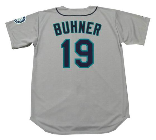 JAY BUHNER Seattle Mariners 1997 Majestic Throwback Away Baseball Jersey