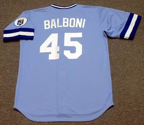 STEVE BALBONI Kansas City Royals 1985 Majestic Cooperstown Away Baseball Jersey