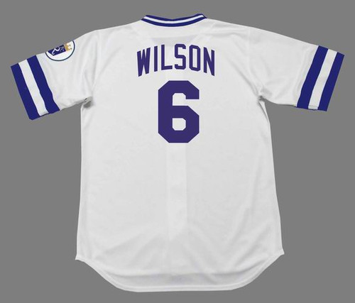 WILLIE WILSON Kansas City Royals 1985 Majestic Cooperstown Home Baseball Jersey
