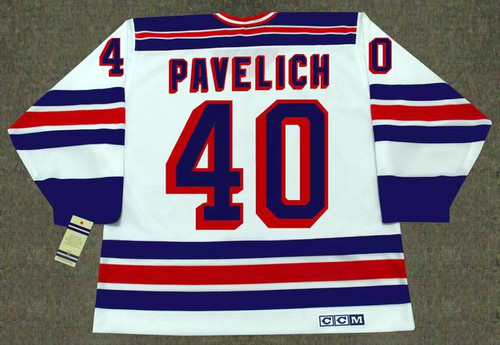 MARK PAVELICH New York Rangers 1982 CCM Vintage Home NHL Hockey Jersey - BACK