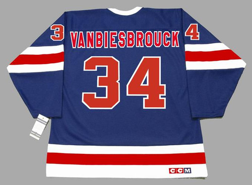 JOHN VANBIESBROUCK New York Rangers 1991 CCM Vintage NHL Hockey Jersey