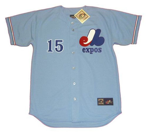 Men's Montreal Expos Majestic Light Blue Road Cooperstown Collection Team  Cool Base Jersey