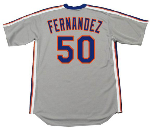 SID FERNANDEZ New York Mets 1987 Majestic Cooperstown Away Baseball Jersey