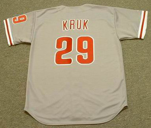 Majestic Philadelphia Phillies JOHN KRUK 1993 World Series Baseball Jersey  WHITE P/S